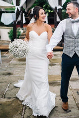 Sweetheart Mermaid White Lace Wedding Dress Sweetheart Mermaid White Lace Wedding Dress