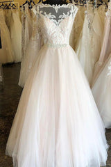 Long Cap Sleeves A-line Ivory Bridal Dress with Appliques Long Cap Sleeves A-line Ivory Bridal Dress with Appliques