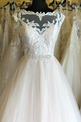Long Cap Sleeves A-line Ivory Bridal Dress with Appliques Long Cap Sleeves A-line Ivory Bridal Dress with Appliques