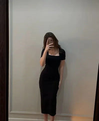 Sheath Black Prom Dress Tea Length Evening Party Dresses,AST1237 Sheath Black Prom Dress Tea Length Evening Party Dresses,AST1237