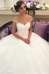Princess Off Shoulder A-line Long Ivory Wedding Dress with Lace Princess Off Shoulder A-line Long Ivory Wedding Dress with Lace