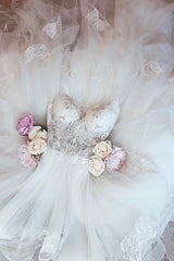 Long Spaghetti Strap A-line White Wedding Dress with Lace Long Spaghetti Strap A-line White Wedding Dress with Lace