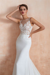 Sexy Long Mermaid See-Through White Wedding Dress with Lace Top Sexy Long Mermaid See-Through White Wedding Dress with Lace Top