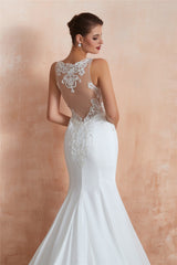 Sexy Long Mermaid See-Through White Wedding Dress with Lace Top Sexy Long Mermaid See-Through White Wedding Dress with Lace Top
