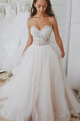 Princess Long Sweetheart A-line Ivory Wedding Dress with Lace Princess Long Sweetheart A-line Ivory Wedding Dress with Lace