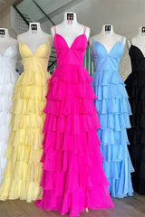 Light Blue Straps Ruffle A-Line Long Prom Dress with Slit,AST1247 Light Blue Straps Ruffle A-Line Long Prom Dress with Slit,AST1247