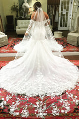 Long Mermaid Off Shoulder White Wedding Dress with Lace Long Mermaid Off Shoulder White Wedding Dress with Lace