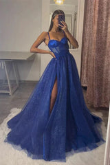A-line Black Tulle Sweetheart Long Prom Dress Split Dress,AST1251 A-line Black Tulle Sweetheart Long Prom Dress Split Dress,AST1251
