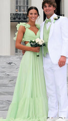 A-Line Orange Prom Dresses With Ruffle Cap Sleeves, V-Neck Senior Prom Dress,AST1647 A-Line Orange Prom Dresses With Ruffle Cap Sleeves, V-Neck Senior Prom Dress,AST1647