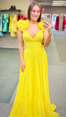 A-Line Orange Prom Dresses With Ruffle Cap Sleeves, V-Neck Senior Prom Dress,AST1647 A-Line Orange Prom Dresses With Ruffle Cap Sleeves, V-Neck Senior Prom Dress,AST1647