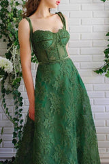 A Line Dark Green Lace Prom Dresses Spaghetti Straps Neck Formal Dress,AST1239 A Line Dark Green Lace Prom Dresses Spaghetti Straps Neck Formal Dress,AST1239