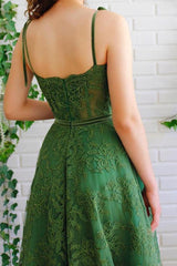 A Line Dark Green Lace Prom Dresses Spaghetti Straps Neck Formal Dress,AST1239 A Line Dark Green Lace Prom Dresses Spaghetti Straps Neck Formal Dress,AST1239