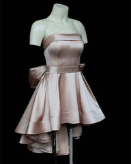 Bow Ball Satin Short Homecoming Dress Bow Ball Satin Short Homecoming Dress