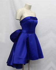 Bow Ball Satin Short Homecoming Dress Bow Ball Satin Short Homecoming Dress