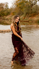 Burgundy Lace Evening Formal Prom Gown, Long Party Dress, AST1537 Burgundy Lace Evening Formal Prom Gown, Long Party Dress, AST1537