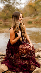Burgundy Lace Evening Formal Prom Gown, Long Party Dress, AST1537 Burgundy Lace Evening Formal Prom Gown, Long Party Dress, AST1537