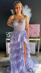 Charming Applique Tiered A-Line Senior Prom Dress, Long Party Gown,AST1622 Charming Applique Tiered A-Line Senior Prom Dress, Long Party Gown,AST1622