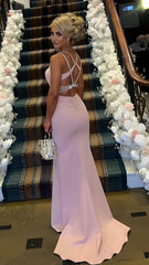 Elegant Pink Mermaid Beaded Formal Prom Dress, AST1548 Elegant Pink Mermaid Beaded Formal Prom Dress, AST1548
