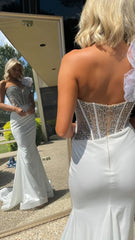 Glitter White Mermaid Beaded Prom Dress, Long Evening Formal Gown, AST1592 Glitter White Mermaid Beaded Prom Dress, Long Evening Formal Gown, AST1592