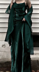 Green Sheath Long Prom Dresses, Satin Evening Party Dress, AST1525 Green Sheath Long Prom Dresses, Satin Evening Party Dress, AST1525