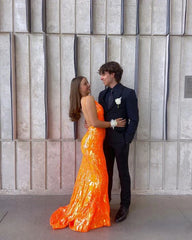 Aimishang Orange V-neck Mermaid backless Long Prom Dress Charming Evening Party Dress Aimishang Orange V-neck Mermaid backless Long Prom Dress Charming Evening Party Dress