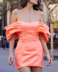 Off shoulder slimming Homecoming dress Off shoulder slimming Homecoming dress