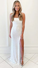 Hot Pink Sequin Long Prom Dress With Cross Back, AST1580 Hot Pink Sequin Long Prom Dress With Cross Back, AST1580