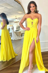 Hot Pink Sweetheart Keyhole Chiffon Pleated Long Prom Dress,AST1619 Hot Pink Sweetheart Keyhole Chiffon Pleated Long Prom Dress,AST1619
