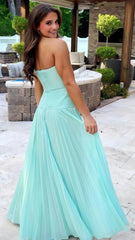 Hot Pink Sweetheart Keyhole Chiffon Pleated Long Prom Dress,AST1619 Hot Pink Sweetheart Keyhole Chiffon Pleated Long Prom Dress,AST1619