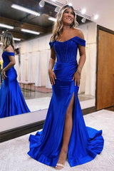 Mermaid Off Shoulder Satin Lace Long Prom Dress Formal Evening Dress,AST1254 Mermaid Off Shoulder Satin Lace Long Prom Dress Formal Evening Dress,AST1254