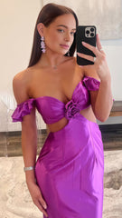 Off The Shoulder Purple Prom Dresses,AST1666 Off The Shoulder Purple Prom Dresses,AST1666