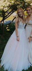 Pink Floral Evening Formal Dress, Long Party Prom Gown, AST1538 Pink Floral Evening Formal Dress, Long Party Prom Gown, AST1538