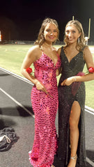 Pink Mermaid Sequin Long Evening Prom Dress, AST1556 Pink Mermaid Sequin Long Evening Prom Dress, AST1556