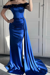 Royal Blue Mermaid Prom Dresses Off The Shoulder Evening Formal Gown, AST1495 Royal Blue Mermaid Prom Dresses Off The Shoulder Evening Formal Gown, AST1495