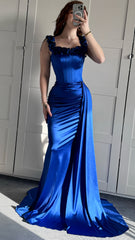 Royal Blue Mermaid Prom Dresses Off The Shoulder Evening Formal Gown, AST1495 Royal Blue Mermaid Prom Dresses Off The Shoulder Evening Formal Gown, AST1495