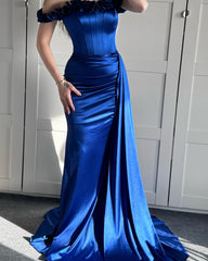Royal Blue Mermaid Prom Dresses Off The Shoulder Evening Formal Gown, AST1495 Royal Blue Mermaid Prom Dresses Off The Shoulder Evening Formal Gown, AST1495