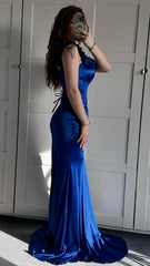 Royal Blue Mermaid Prom Dresses Off The Shoulder Evening Formal Gown, AST1495 Royal Blue Mermaid Prom Dresses Off The Shoulder Evening Formal Gown, AST1495