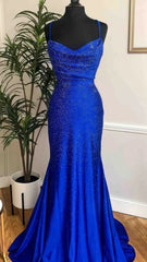 Royal Blue Mermaid Sleeveless Prom Dress,AST1642 Royal Blue Mermaid Sleeveless Prom Dress,AST1642