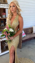 Sexy Bodycon Sequin Prom Dress, Deep V-Neck Evening Party Dress,AST1627 Sexy Bodycon Sequin Prom Dress, Deep V-Neck Evening Party Dress,AST1627