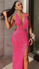 Sexy Bodycon Sequin Prom Dress, Deep V-Neck Evening Party Dress,AST1627 Sexy Bodycon Sequin Prom Dress, Deep V-Neck Evening Party Dress,AST1627