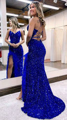 Sexy V-neck Feather Prom Dress, Split Sequin Evening Gown,AST1630 Sexy V-neck Feather Prom Dress, Split Sequin Evening Gown,AST1630