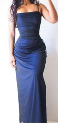 Sheath Blue Mermaid Long Prom Dress, Black Chiffon Evening Party Gown, AST1032 Sheath Blue Mermaid Long Prom Dress, Black Chiffon Evening Party Gown, AST1032