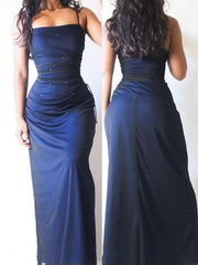 Sheath Blue Mermaid Long Prom Dress, Black Chiffon Evening Party Gown, AST1032 Sheath Blue Mermaid Long Prom Dress, Black Chiffon Evening Party Gown, AST1032