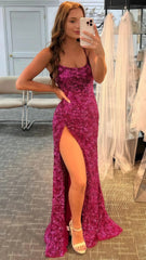 Spaghetti Straps Mermaid Long Prom Dress, Sequin Birthday Party Dress,AST1620 Spaghetti Straps Mermaid Long Prom Dress, Sequin Birthday Party Dress,AST1620