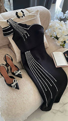 Sparkle Black Ankle Length Evening Prom Dress, Lady Party Formal Gown, AST1577 Sparkle Black Ankle Length Evening Prom Dress, Lady Party Formal Gown, AST1577