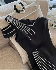 Sparkle Black Ankle Length Evening Prom Dress, Lady Party Formal Gown, AST1577 Sparkle Black Ankle Length Evening Prom Dress, Lady Party Formal Gown, AST1577