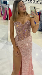 Sparkle Pink Sequin Long Prom Dress, AST1569 Sparkle Pink Sequin Long Prom Dress, AST1569
