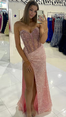 Sparkle Pink Sequin Long Prom Dress, AST1569 Sparkle Pink Sequin Long Prom Dress, AST1569