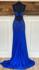 Sparkle Royal Blue Mermaid Long Prom Dress V-Neck Formal Gown,AST1635 Sparkle Royal Blue Mermaid Long Prom Dress V-Neck Formal Gown,AST1635