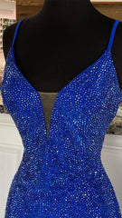 Sparkle Royal Blue Mermaid Long Prom Dress V-Neck Formal Gown,AST1635 Sparkle Royal Blue Mermaid Long Prom Dress V-Neck Formal Gown,AST1635